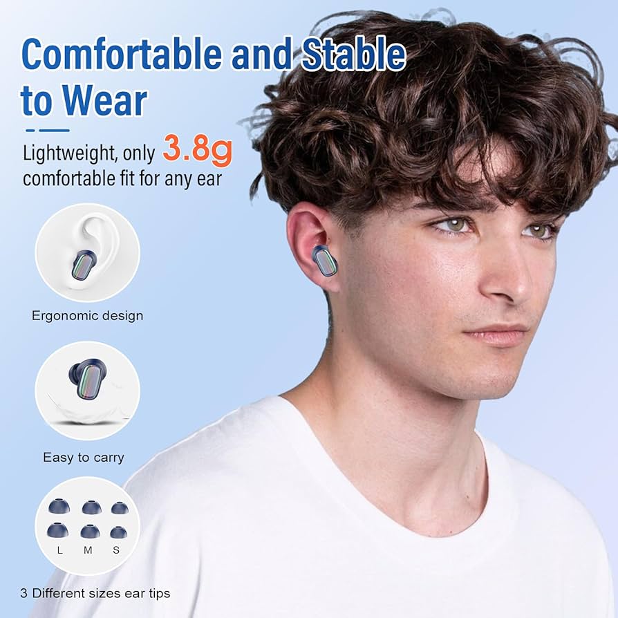 Wireless Earbuds, Bluetooth 5.4 Earbuds Stereo Bass, 40Hrs